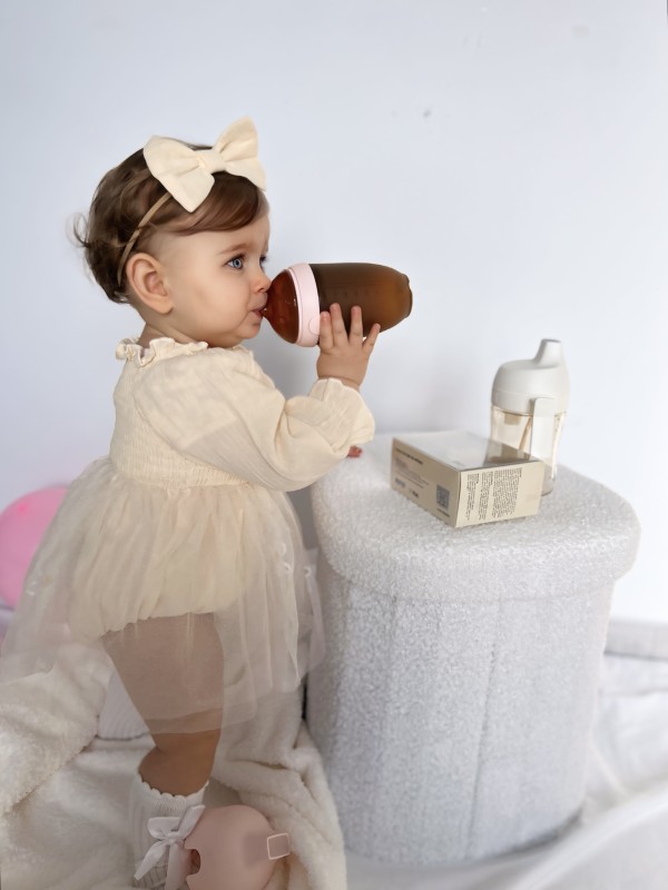 PPSU Ultra Wide Neck Baby Bottle 8 OZ Pink